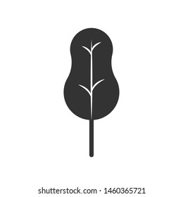 Black Tree Flat Design Icon Garden Vector Illustration