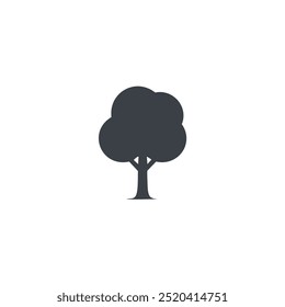 Black tree flat icon vector illustration