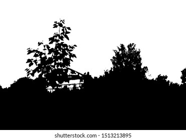 Black Tree Forest Silhouette Card Copy Stock Vector (Royalty Free ...