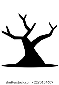 Black tree icon for design. Dead perennial. Black tree in the nature. Tree design in the forest.