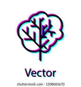 Black Tree icon isolated on white background. Forest symbol.  Vector Illustration