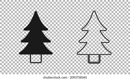 Black Tree icon isolated on transparent background. Forest symbol.  Vector