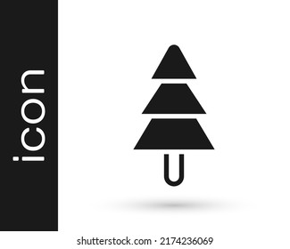 Black Tree icon isolated on white background. Forest symbol.  Vector