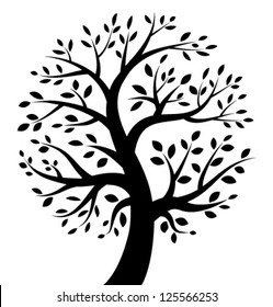Black Tree icon, vector logo illustration
