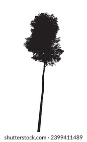 Árbol negro aislado sobre fondo blanco.
