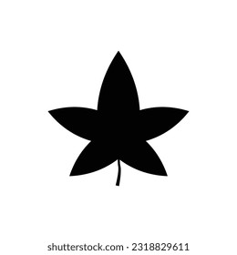 Black tree leaf vector illustration isolated on transparent background