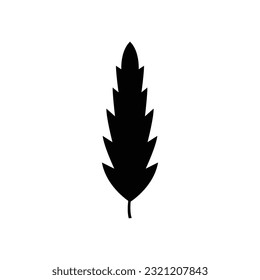 Black tree leaf vector illustration isolated on white background