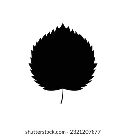 Schwarze Baumblatt-Vektorgrafik einzeln auf weißem Hintergrund