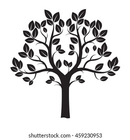 Black Tree Leafs Vector Illustration Stock Vector (Royalty Free ...