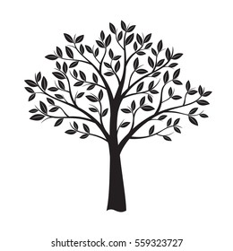 Black Tree Leafs Vector Illustration Stock Vector (Royalty Free ...