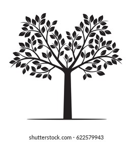 Black Tree Isolated On White Background Stock Vector (Royalty Free ...