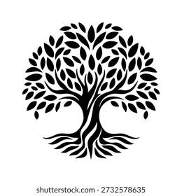 Black Tree of Life Tattoo – Romantic Heart Roots Design
