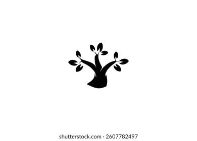 black tree logo illustration design