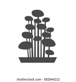 Black tree logo illustration icon. Bonsai