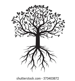 Whole Black Tree Roots Isolated White Stock Vector (Royalty Free ...