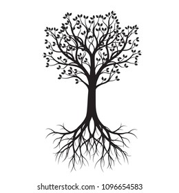 Whole Black Tree Roots Isolated White Stock Vector (Royalty Free ...