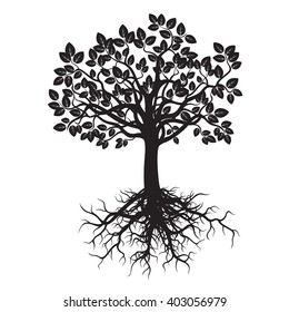 Black Tree Roots Vector Illustration Stock Vector (Royalty Free ...