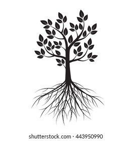 Similar Images, Stock Photos & Vectors of Black Tree with Roots. Vector