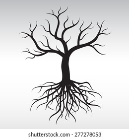 Black Tree Roots Vector Image Stock Vector (royalty Free) 277278053 