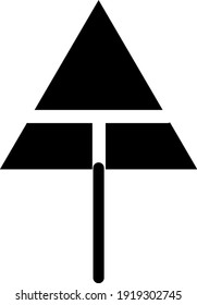 Black tree shaped like triangle, illustration, vector on white background.
