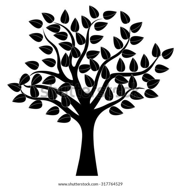 Black Tree Silhouette Stock Vector (Royalty Free) 317764529