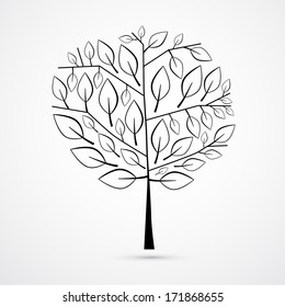 Black Tree Silhouette Illustration