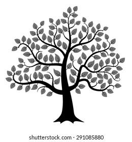 Illustration Tree Silhouette Stock Vector (Royalty Free) 1199545627 ...