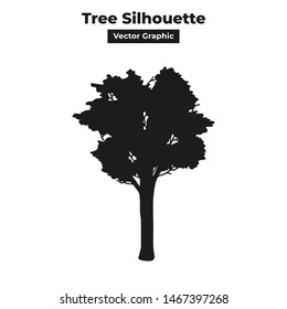 Black tree silhouette isolated vector design illustration