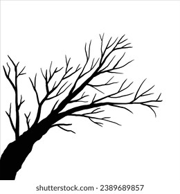 black tree silhouette Symbol style.and white background.Can be used for your work.