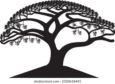 Black Tree Silhouette Vector Ar.