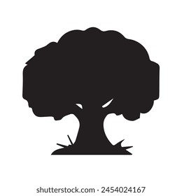 Black Tree Silhouette Vector Art Design 