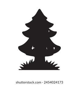 Black Tree Silhouette Vector Art Design 