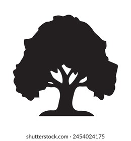 Black Tree Silhouette Vector Art Design 