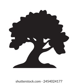 Black Tree Silhouette Vector Art Design 