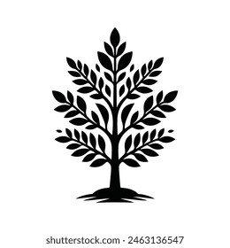Silueta de árbol negro Arte vectorial, icono, símbolo, forma, diseño aislado