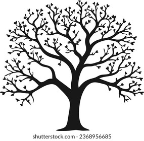Black tree silhouette - Vector illustration