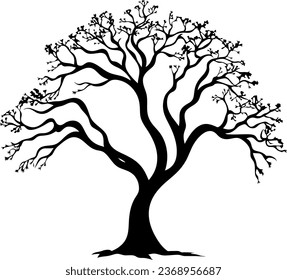 Silueta de árbol negro - Ilustración vectorial