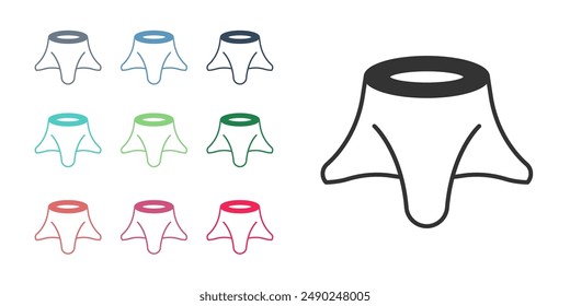 Black Tree stump icon isolated on white background. Set icons colorful. Vector