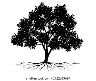 Estilo de símbolo de árbol negro.y fondo blanco.Puede utilizarse para su trabajo.
