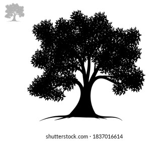 black tree Symbol style and white background. Can be used for your work.