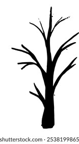 black tree trunk. vector illustration