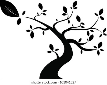 black tree vector.