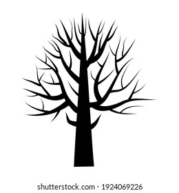 árbol negro. Icono de vector de árbol. Ilustración vectorial. Símbolo de la naturaleza. Imagen de archivo. EPS 10.
