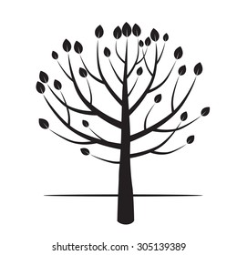 Black Tree. Vector Illustration.