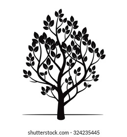 Black Tree. Vector Illustration.