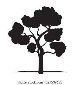 Black Tree. Vector Illustration.