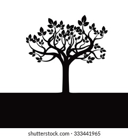 Black Tree. Vector Illustration.