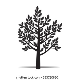 Black Tree. Vector Illustration.