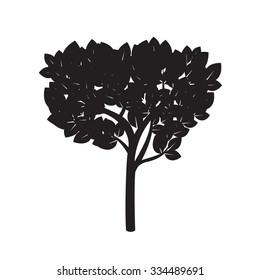 Black Tree. Vector Illustration.