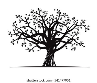 Black Tree. Vector Illustration